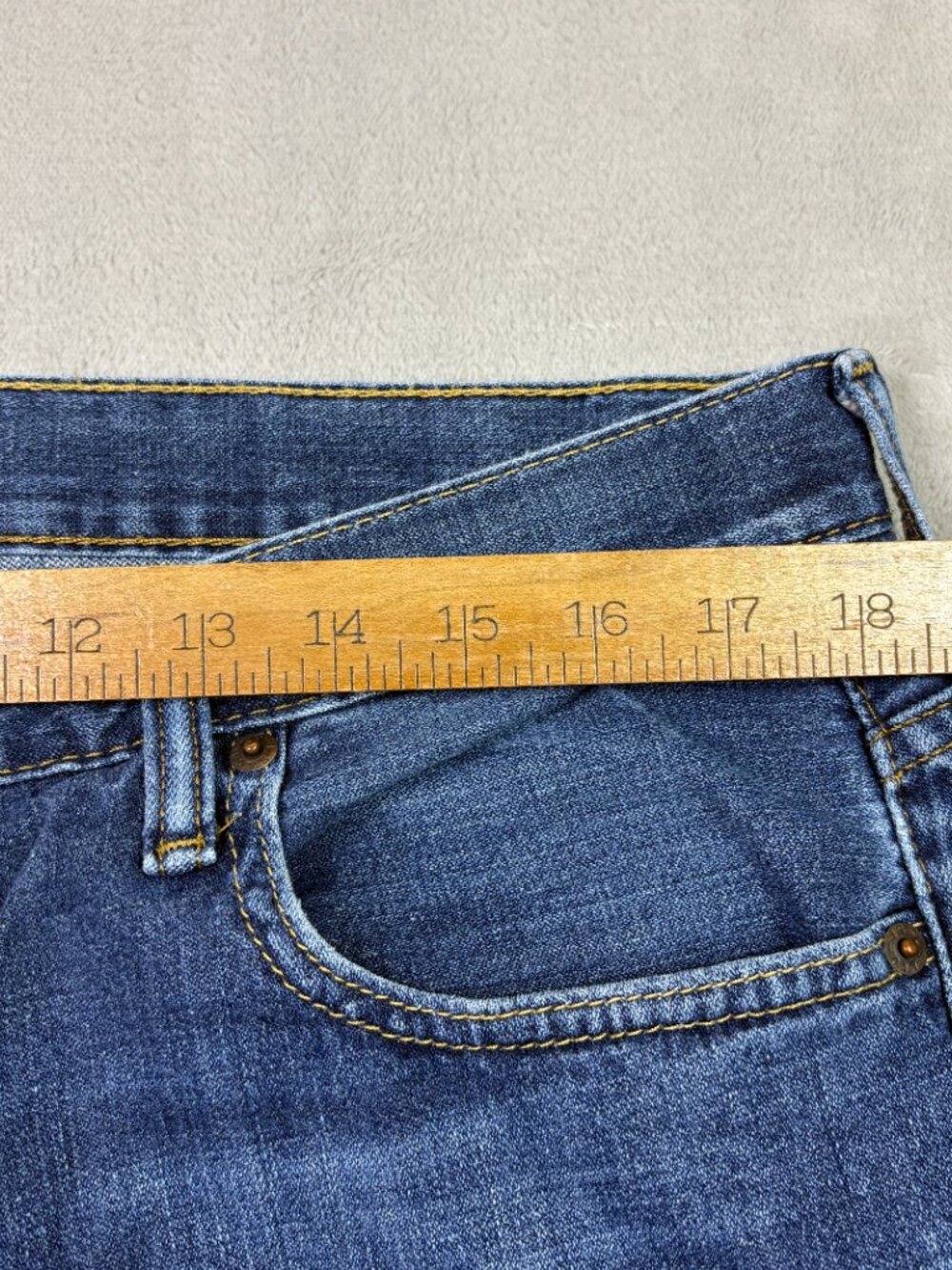 Levi's 569 Loose Straight Mens Fits 36x31 (Tag 34x32) Dark Wash Blue Jeans Baggy - Picture 7 of 10